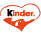 Markenlogo Kinder - rot/weisses Herz mit Schriftzug