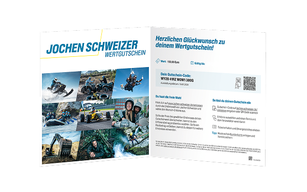 Wertgutschein der Marke Jochen Schweizer